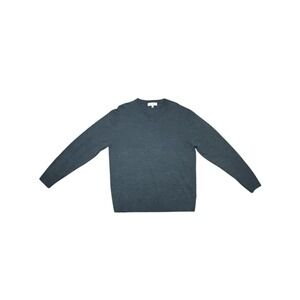 Turnbury Extra Fine‎ Merino Wool V-Neck Pullover Gray Men's Sweater Size L